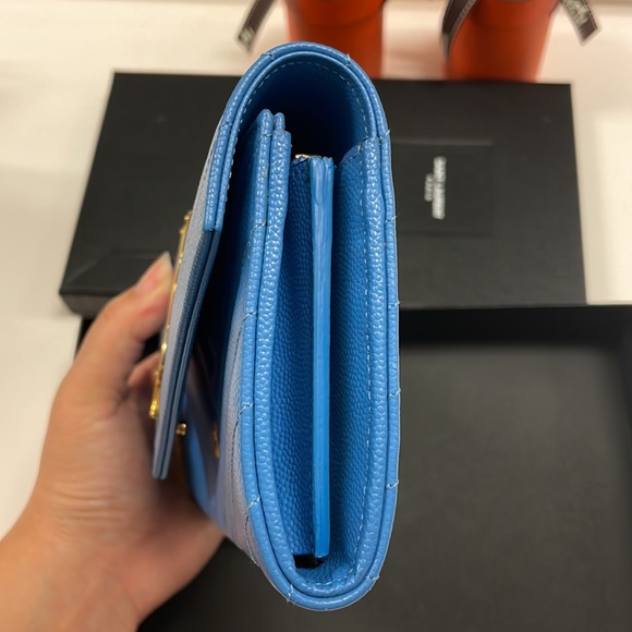 CASSANDRE SAINT LAURENT MATELASSÉ LARGE FLAP WALLET - Picture 8 of 9